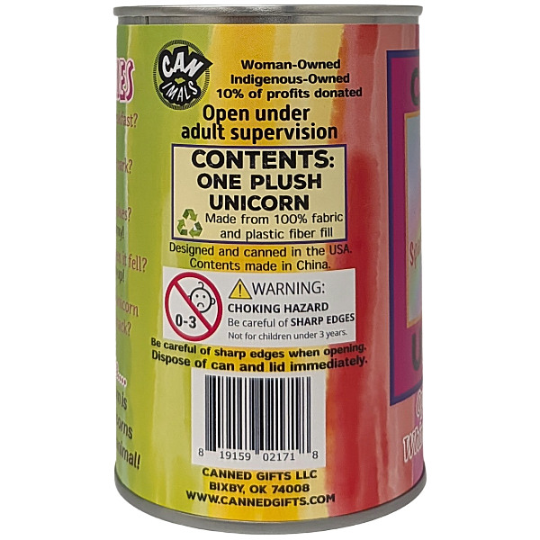 Sparkles the Canned Rainbow Unicorn