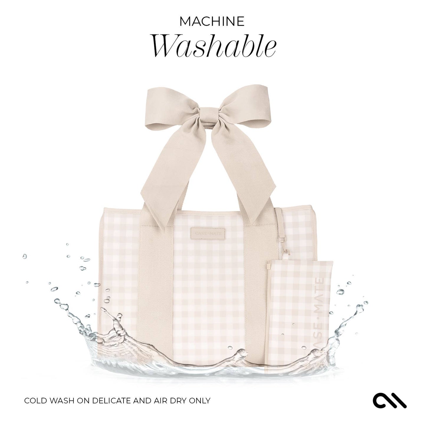 Latte Gingham Bow Jelly Tote Bag