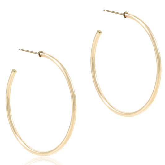 Round Gold 1.75" Post Hoop 2mm