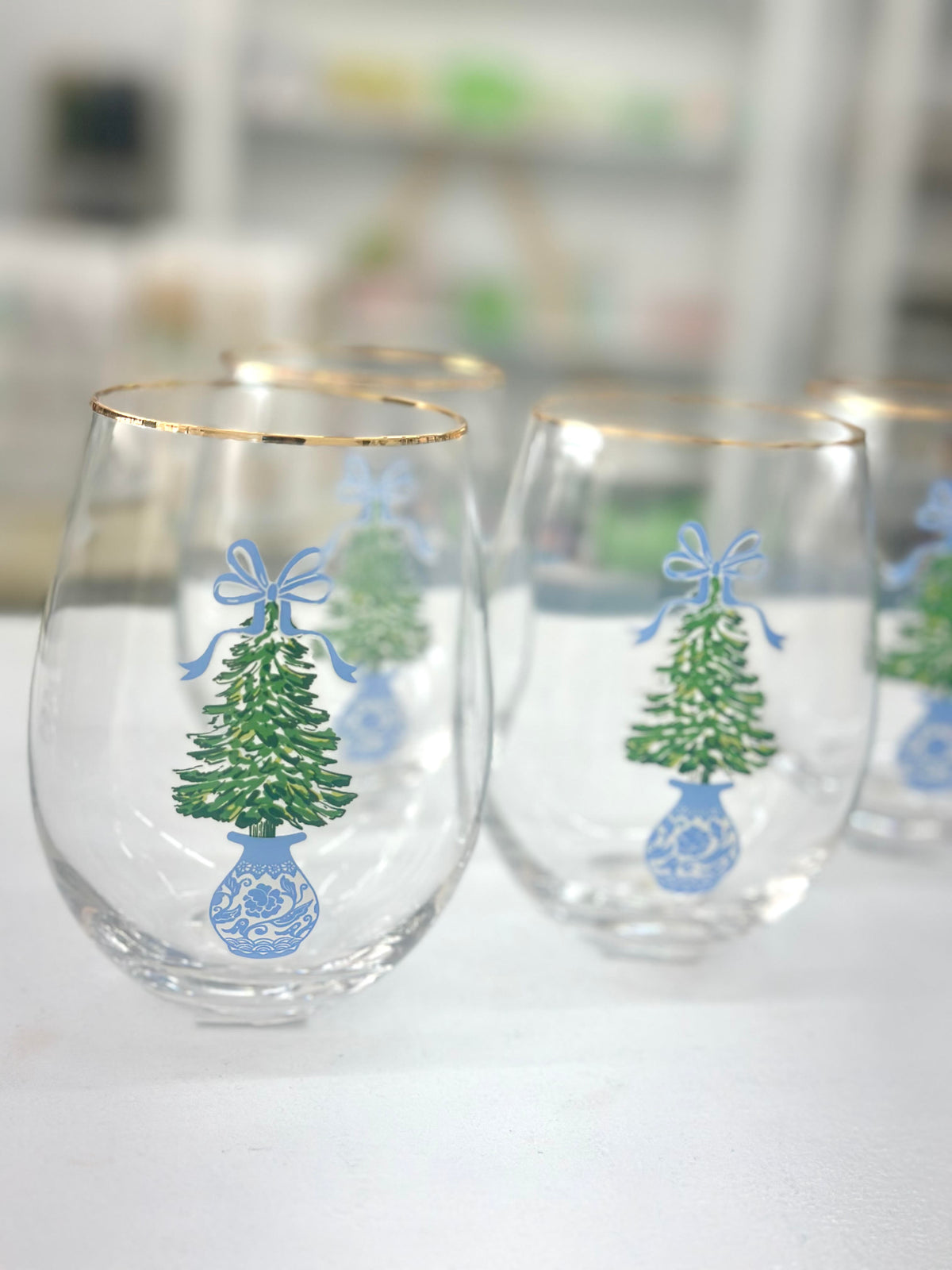 Mary Square Winter Pines Wine Glass